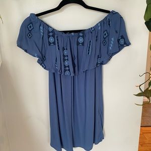 Knox Rose Blue Off the Shoulder Blouse